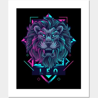 Zodiac LEO NEON Series Posters and Art